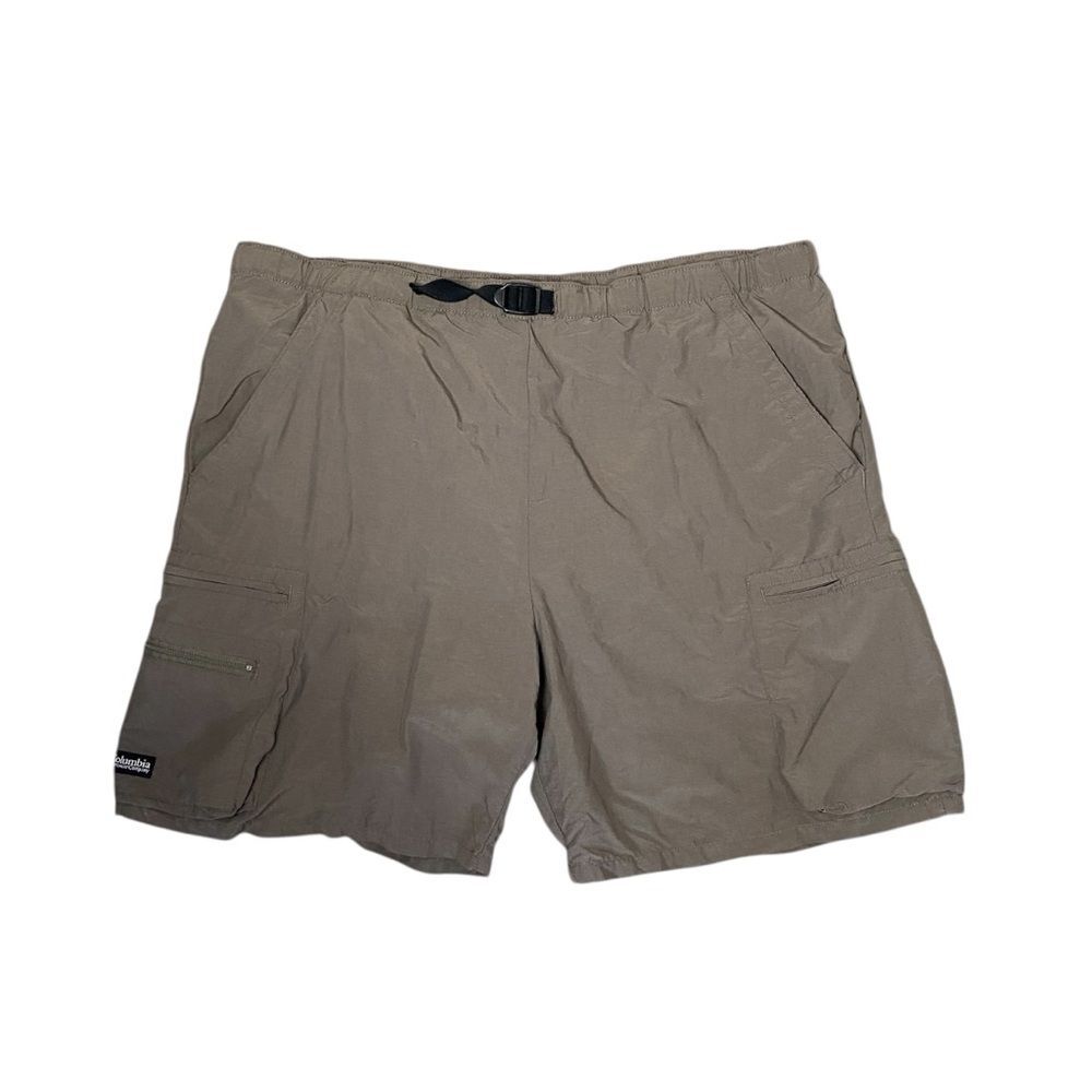 Columbia Nylon Hiking Shorts Mens Brown Cargo Outdoor Fishing Trail Lightweight
